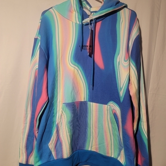 Adidas Originals Hyperreal Allover Print Pullover Hoodie Mens Size Large HK5142 - Picture 1 of 5
